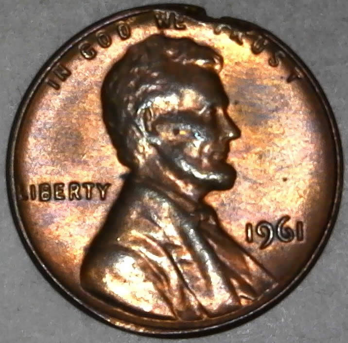 1961-P-Lincoln-Cent-Curved-Clipped-Planchet-And-1961-P-LMC-With-Ragged-Clip
